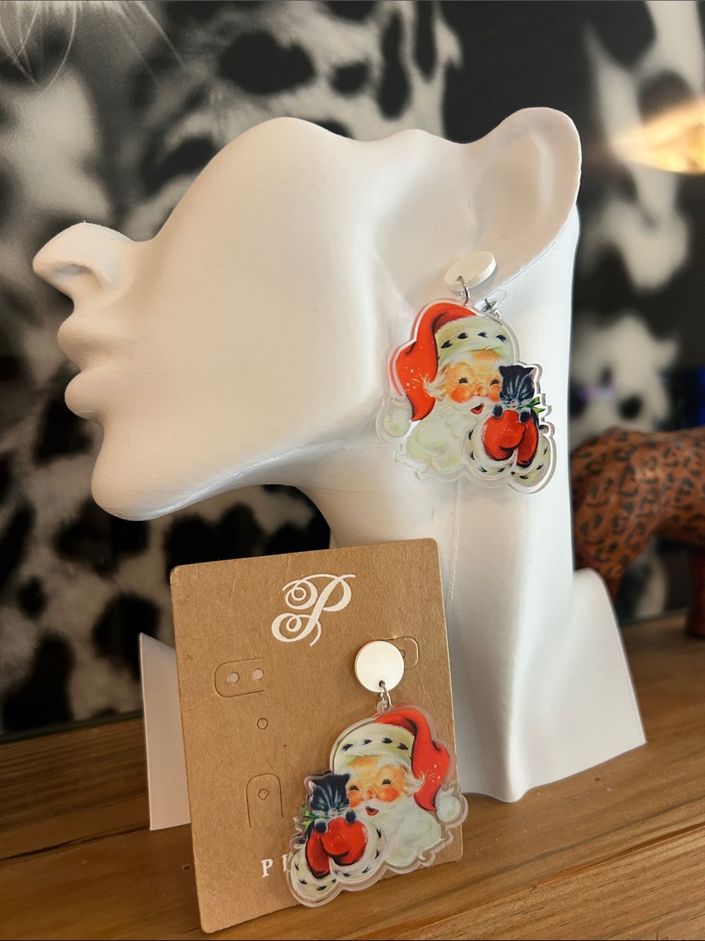 Festive Santa Drop Earrings